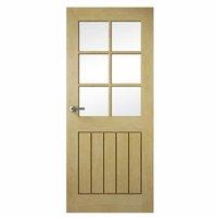 Premdor Croft Oak Glazed Fully Finished Internal Door 2040 x 826 x 40mm (80.3 x 32.5in)