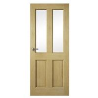 Premdor 2 Lite Oak Glazed Internal Door 78in x 27in x 35mm (1981 x 686mm)