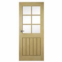 Premdor Croft Oak Glazed Internal Door 78in x 27in x 35mm (1981 x 686mm)