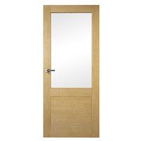 Premdor Ladder White Oak Clear Glazed Internal Door 78in x 27in x 35mm (1981 x 686mm)