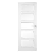 Premdor 5 Panel Smooth 5 Light Clear Glazed Solid Core Internal Door 78in x 27in x 35mm (1981 x 686mm)