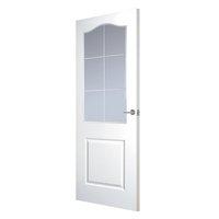 Premdor Manhattan Arch Top Glazed White Leading Textured Internal Door 78in x 30in x 35mm (1981 x 762mm)