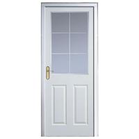 Premdor Manhattan Square Top Light Glazed Chrome Leading Textured Internal Door 78in x 27in x 35mm (1981 x 686mm)