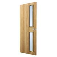 Premdor White Oak Veneer 16G Clear Glazed Internal Fire Door 78in x 30in x 44mm (1981 x 762mm)