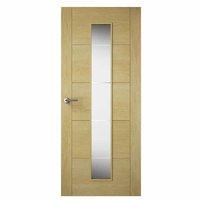 Premdor Milano Oak Glazed Internal Door 78in x 30in x 35mm (1981 x 762mm)