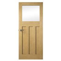 Premdor 1930s Shaker Style White Oak Clear Glazed Internal Door 78in x 27in x 35mm (1981 x 686mm)