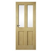 Premdor 2 Lite Oak Glazed Internal Door 80in x 32in x 35mm (2032 x 813mm)