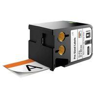 pre sized labels black on white orange header 51 x 102mm 70