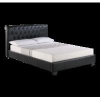 prezza faux leather bed black king size