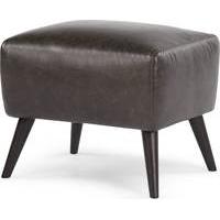 Prado Footstool, Antique Grey Leather