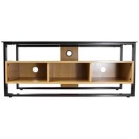 Proper TV Floor Stand Contemporary Design Tempered Glass and Wood