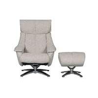 Prague Fabric Recliner Swivel Armchair and Footstool