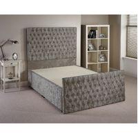 Provincial Silver Double Bed Frame 4ft 6 with 2 drawers