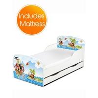 PriceRightHome Pirates Toddler Bed with Underbed Storage with Fully Sprung Mattress
