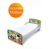 PriceRightHome Jungle Toddler Bed with Fully Sprung Mattress