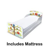 PriceRightHome Owls Toddler Bed with Underbed Storage and Fully Sprung Mattress