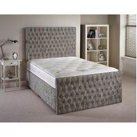 Provincial Silver Small Double Bed and Mattress Set 4ft with 4 drawers