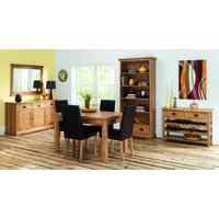 Provence Oak 4-6 Draw Leaf Extension Dining Table & 4 or 6 Upholstered Dining Chairs (Table & 4 Chairs)