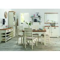 Provence Two Tone 4-6 Draw Leaf Extension Dining Table & 4 or 6 Slatted Dining Chairs (Table & 4 Slatted Chairs)