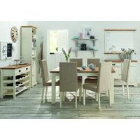 Provence Two Tone 4-6 Draw Leaf Extension Dining Table & 4 or 6 Upholstered Dining Chairs (Table & 4 Chairs)