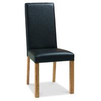 provence oak upholstered dining chairs pair