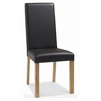 Provence Oak Upholstered Dining Chairs - Pair