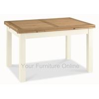 provence two tone 4 6 draw leaf extension dining table 4 or 6 slatted  ...