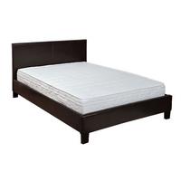 Prado Leather Bed Frame with Flex 1000 Mattress and Free Pillows Double Black
