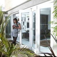 Pre-Finished White Glazed Folding Sliding Patio Doors (H)2105mm (W)4205mm