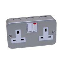 pro power 13a aluminium switched socket