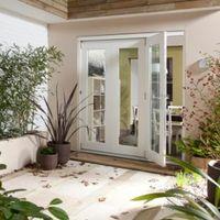 pre finished white glazed folding sliding patio doors h2105mm w1805mm