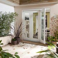 pre finished white glazed folding sliding patio doors h2105mm w2105mm