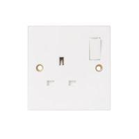 Pro Power 13A White Plastic Switched Single Socket Pack of 5