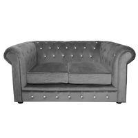 Premier Housewares Chesterfield Velvet Sofa Charcoal