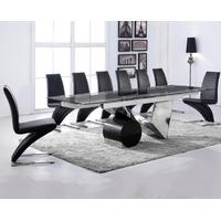 Pretoria 170cm Extending Black Glass Dining Table with Hampstead Z Chairs