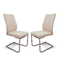 Presto Dining Chair In Taupe Faux Leather In A Pair