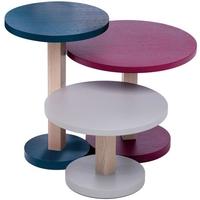 Primo Oak Tables Petrol Blue, Deep Purple and Stone Grey (Set of 3)