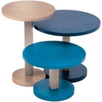 Primo Oak Tables Latte Oak, Petrol Blue and Pastel Blue (Set of 3)