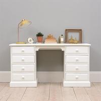 Provence White Double Pedestal Dressing Table