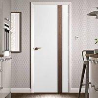 Praiano White and Walnut Flush Fire Door 30 Minute Fire Rated - Prefinished