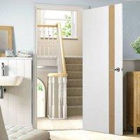 Praiano White and Oak Flush Door - Prefinished