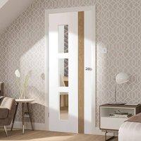 Praiano White and Oak Door - Clear Glass - Prefinished