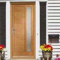 Prefinished Modena External Oak Door, Obscure Double Glazing