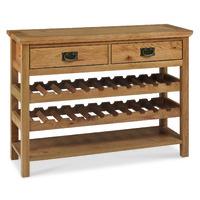 Provence Oak Console Table with Wine Rack