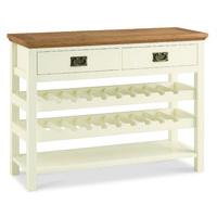 Provence Two Tone Console Table with Wine Rack