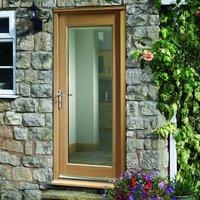 Prefinished Pattern 10 External Oak Door, Clear Double Glazing