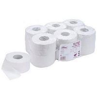 Pristine Toilet Roll Mini Jumbo 2-ply Core 76mm Length 200m White (Pack of 12 Rolls)