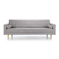 Prague 3 Seater Fabric Sofa Light Grey