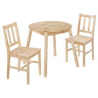 prague 76cm round dining table with 2 chairs