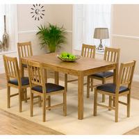 promo solid oak dining table and 6 promo chairs